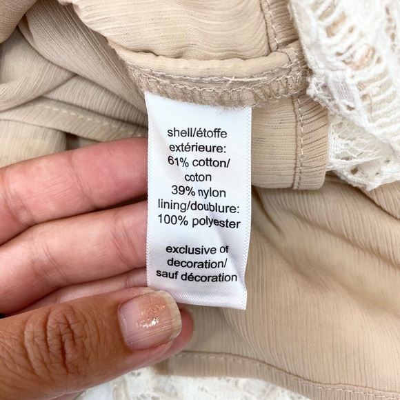 Maurice’s Lace Cream Peplum Spaghetti Strap Top - Picture 11 of 12